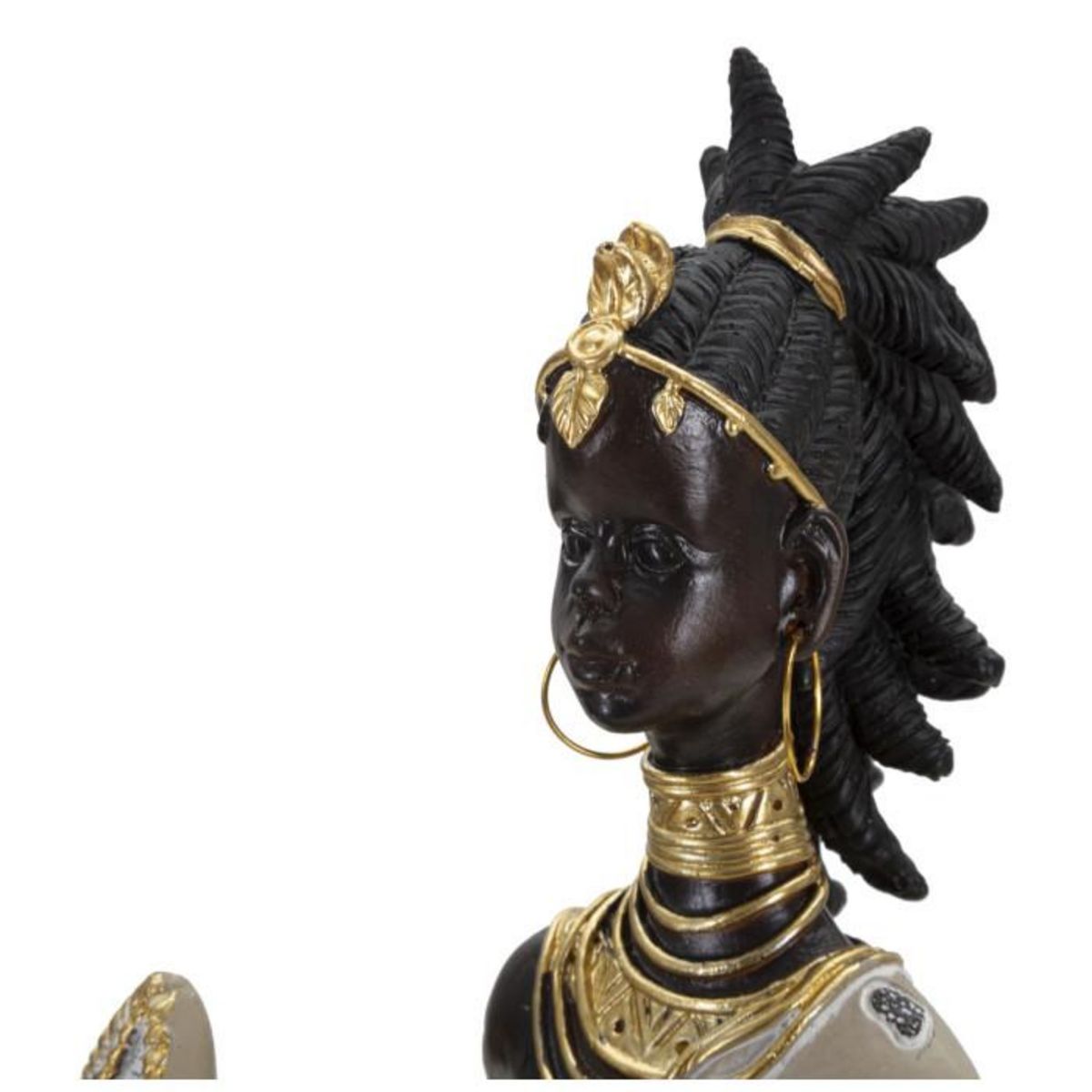 Paris Prix Statuette Déco Femme  Tribal Masai  24cm Multicolore