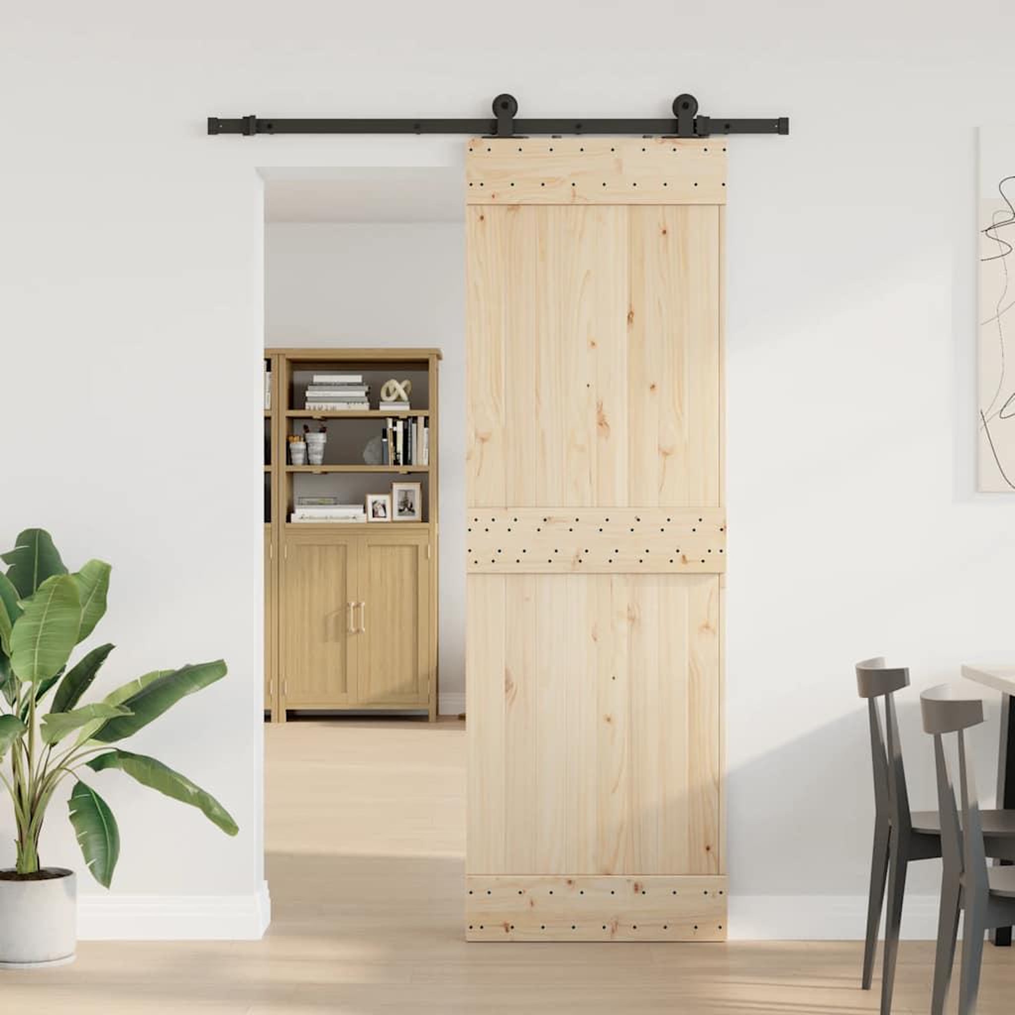 Voir la diapositive 3 : VIDAXL Kit de quincaillerie de porte coulissante 152,5 cm acier noir