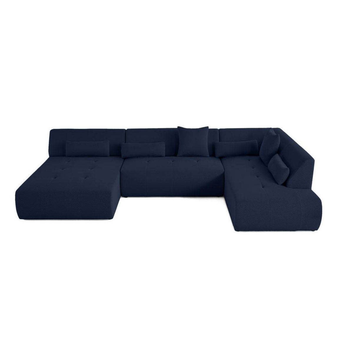 LISA DESIGN Onyx - canapé panoramique d'angle droit - 7 places - en tissu mailles 3d