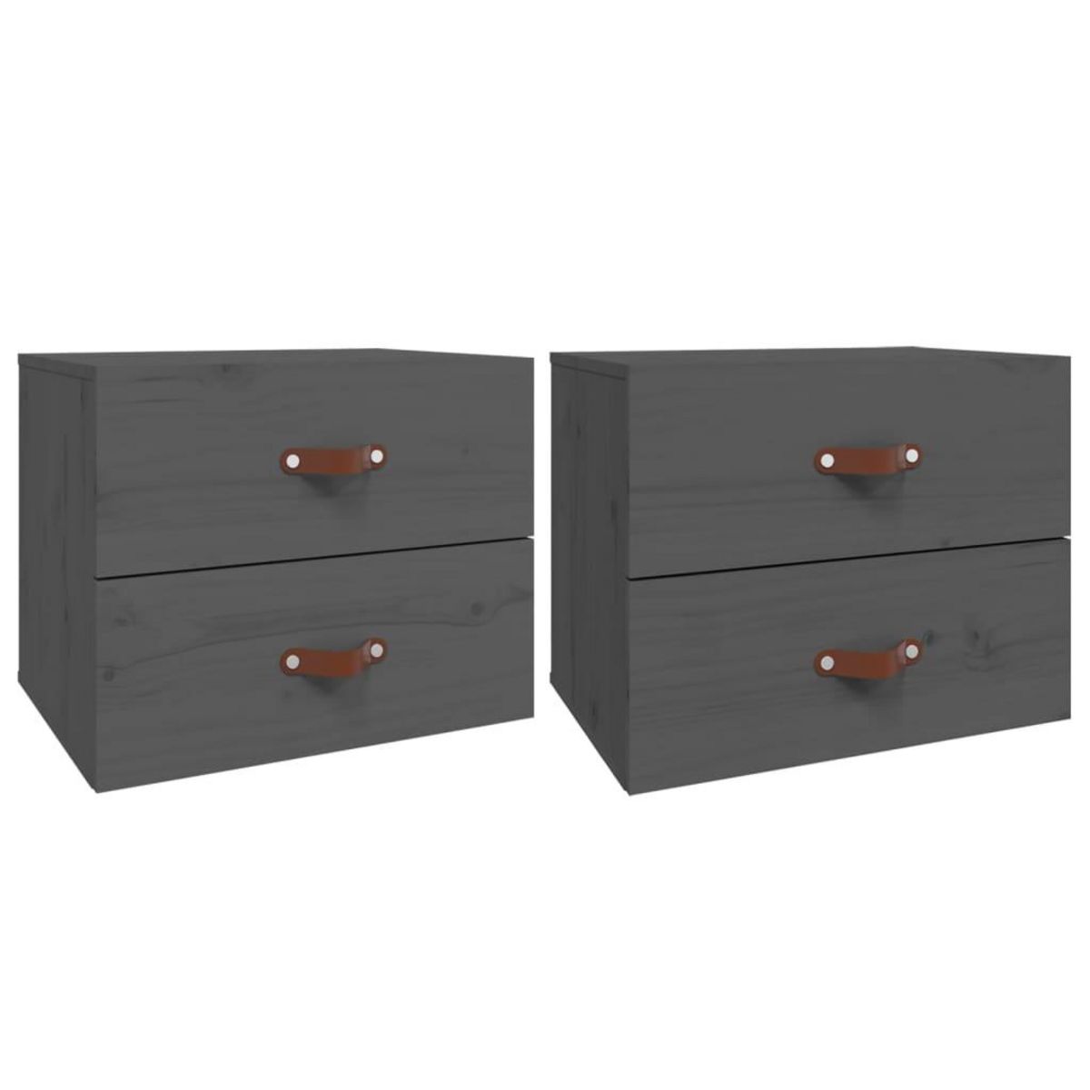 VIDAXL Tables de chevet murales 2 pcs Gris 50x36x40 cm