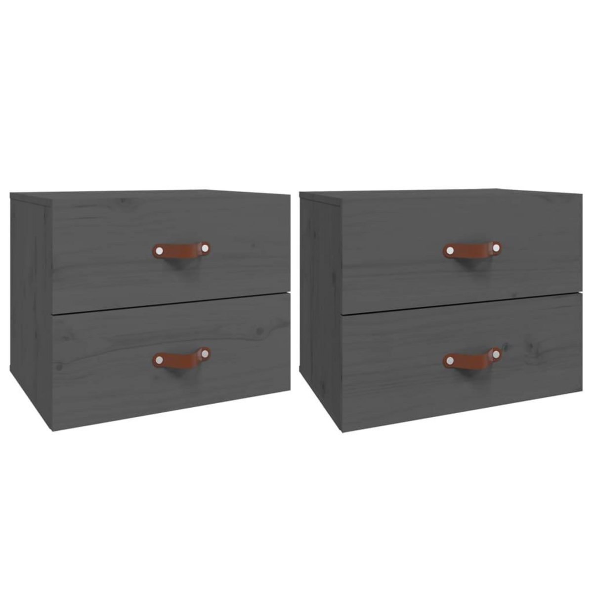 VIDAXL Tables de chevet murales 2 pcs Gris 50x36x40 cm