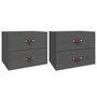 Voir la diapositive 2 : VIDAXL Tables de chevet murales 2 pcs Gris 50x36x40 cm