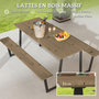 Voir la diapositive 3 : OUTSUNNY Table de pique-nique robuste 6 personnes - table forestière pic nic - table-bancs bois acier
