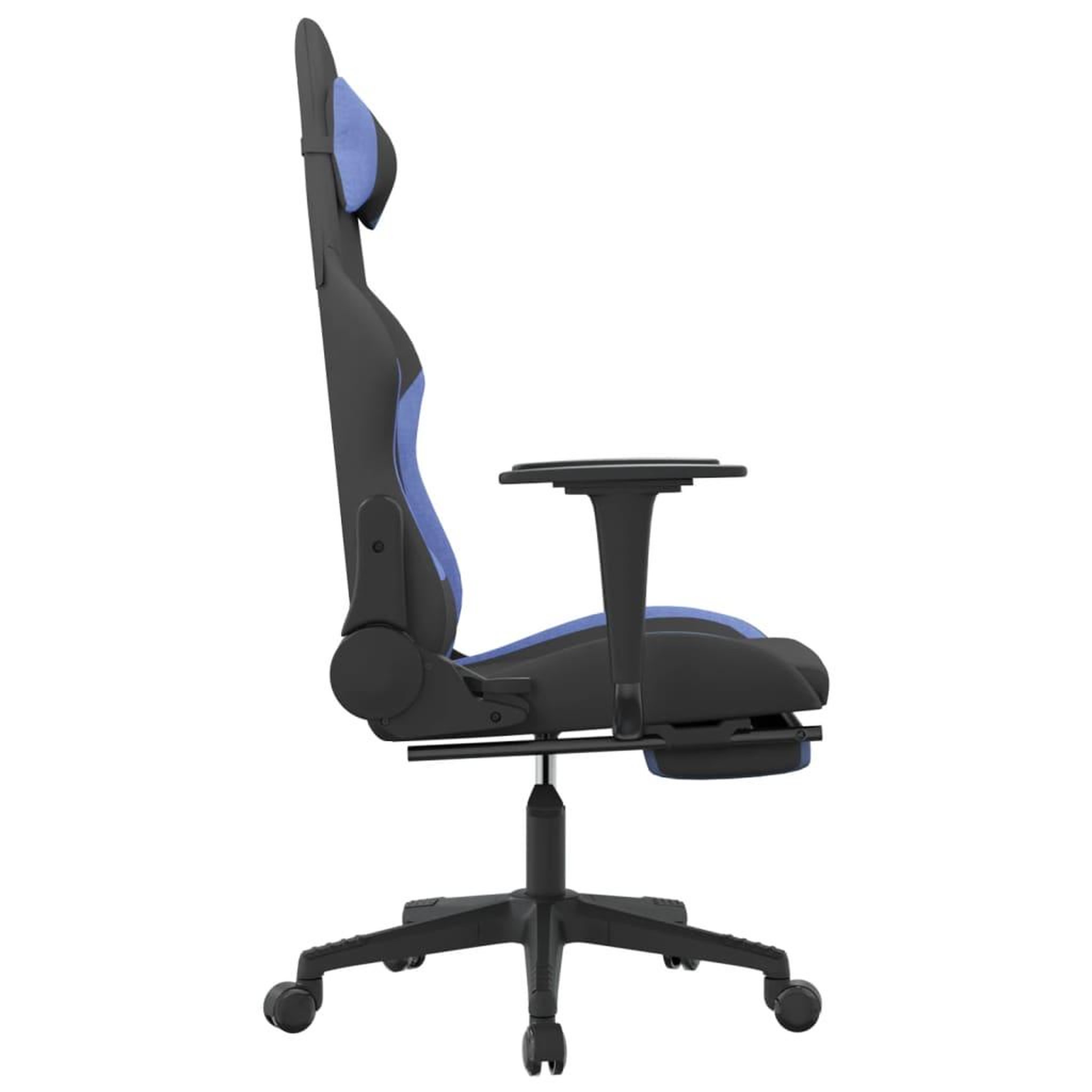 Voir la diapositive 4 : VIDAXL Chaise de jeu de massage avec repose-pied Noir et bleu Tissu