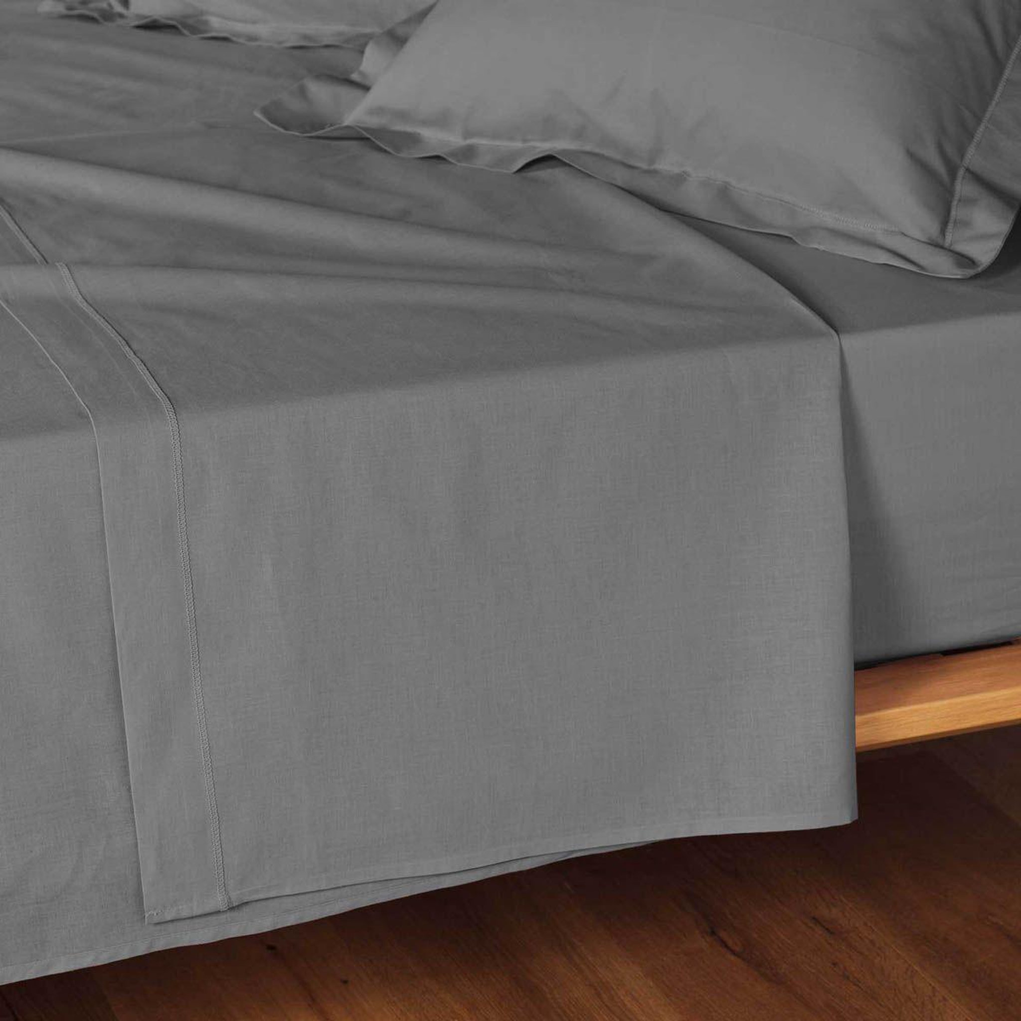 Douceur d'Intérieur Drap Plat  Lina  180x290cm Anthracite