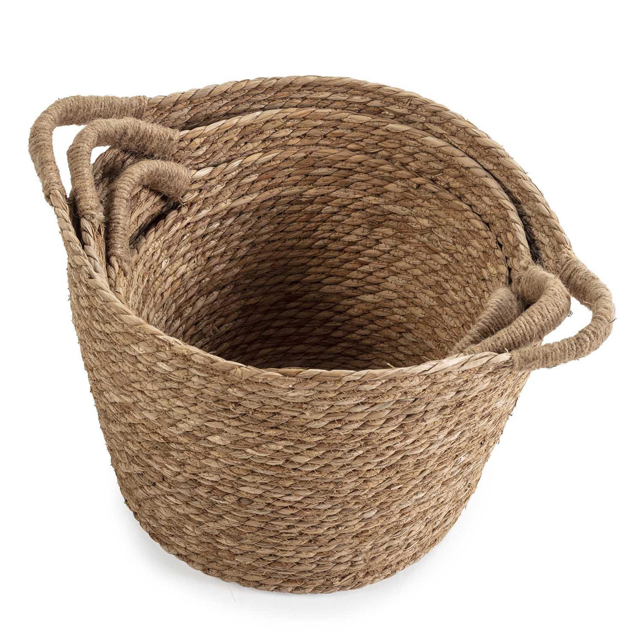 Voir la diapositive 3 : VS VENTA-STOCK Set de 3 paniers Icia fibre naturelle avec anses