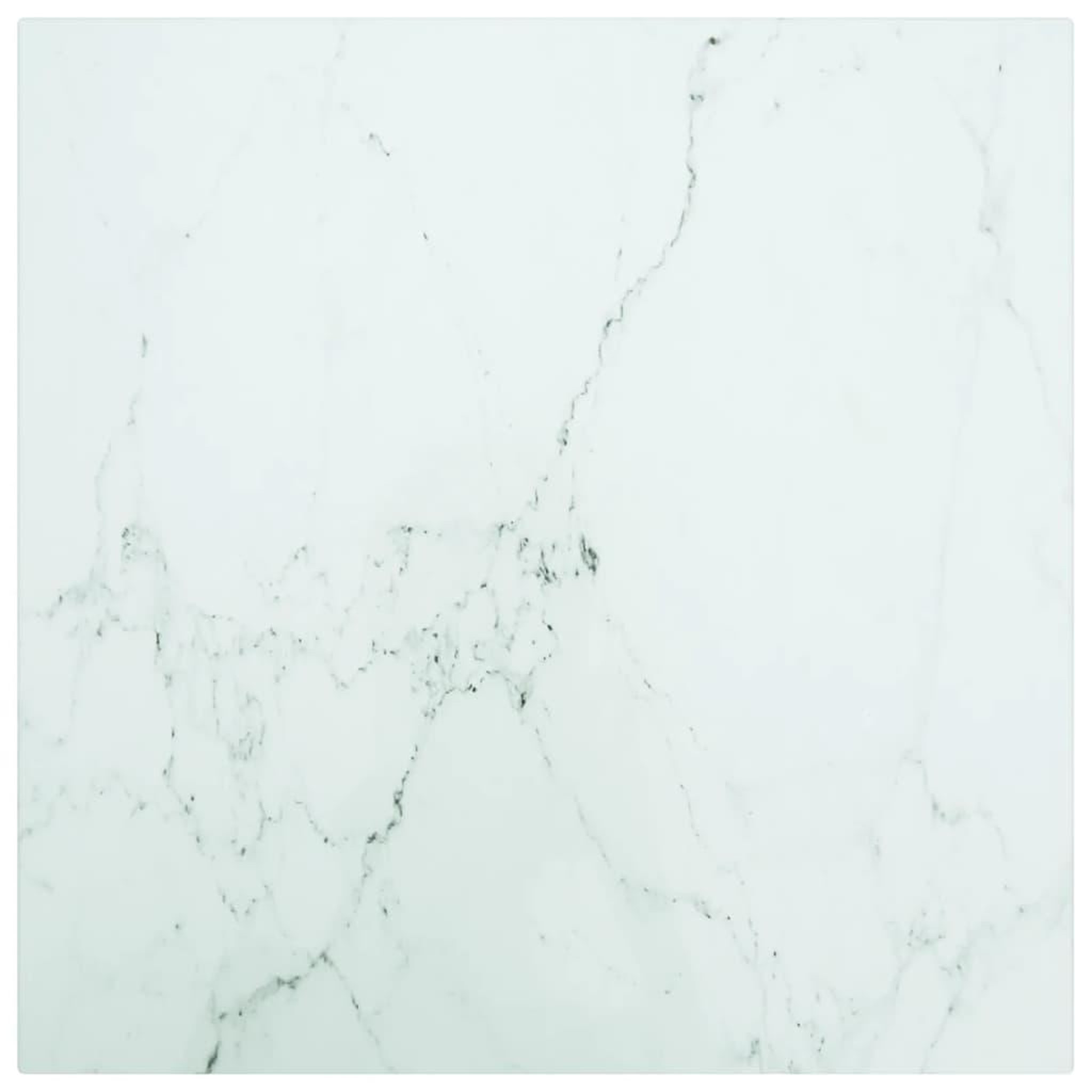 VIDAXL Dessus de table blanc 40x40 cm 6 mm verre trempe design marbre