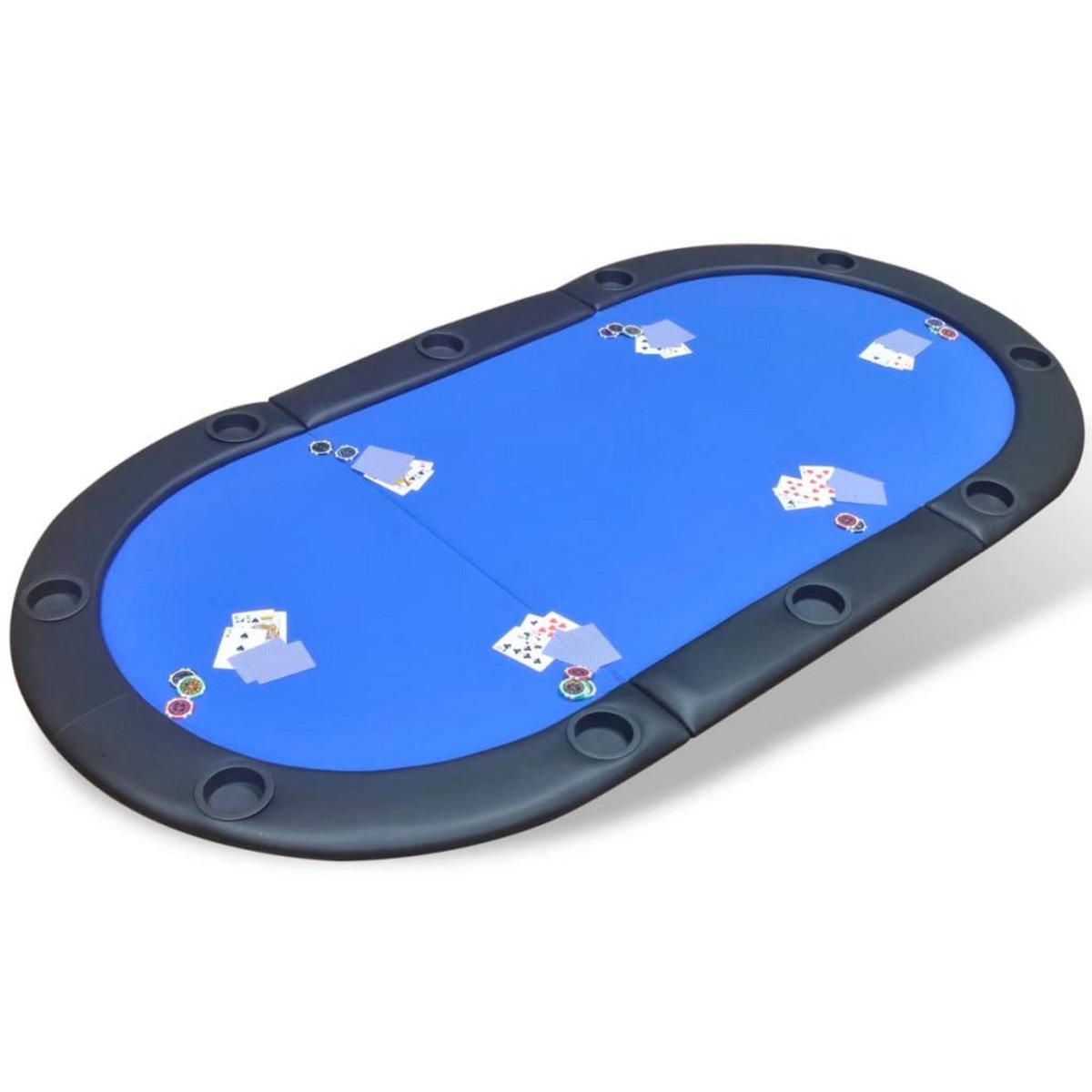 VIDAXL Dessus de table de poker pliable pour 10 joueurs Bleu