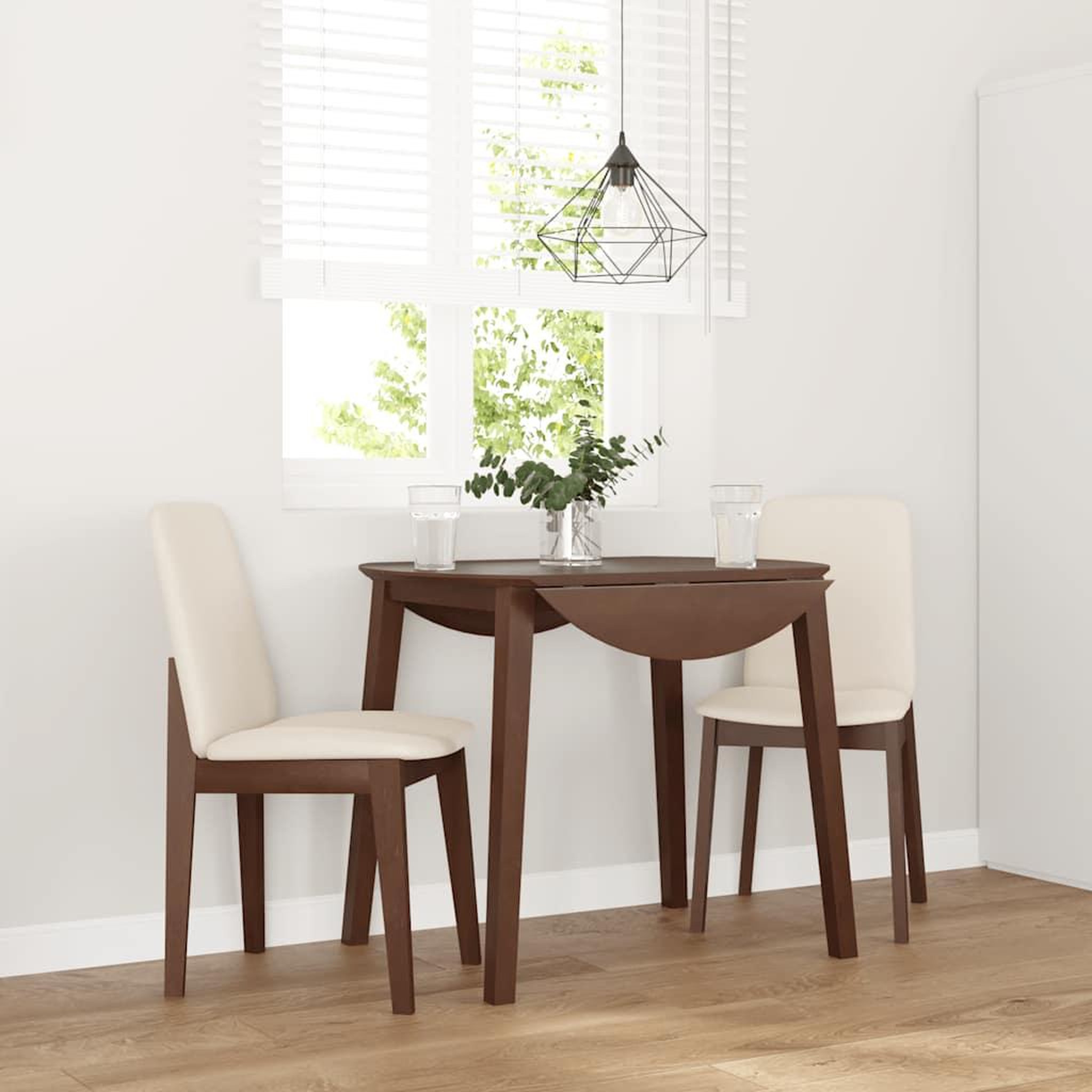 VIDAXL Chaises a manger coussins 2 pcs marron bois massif caoutchouc