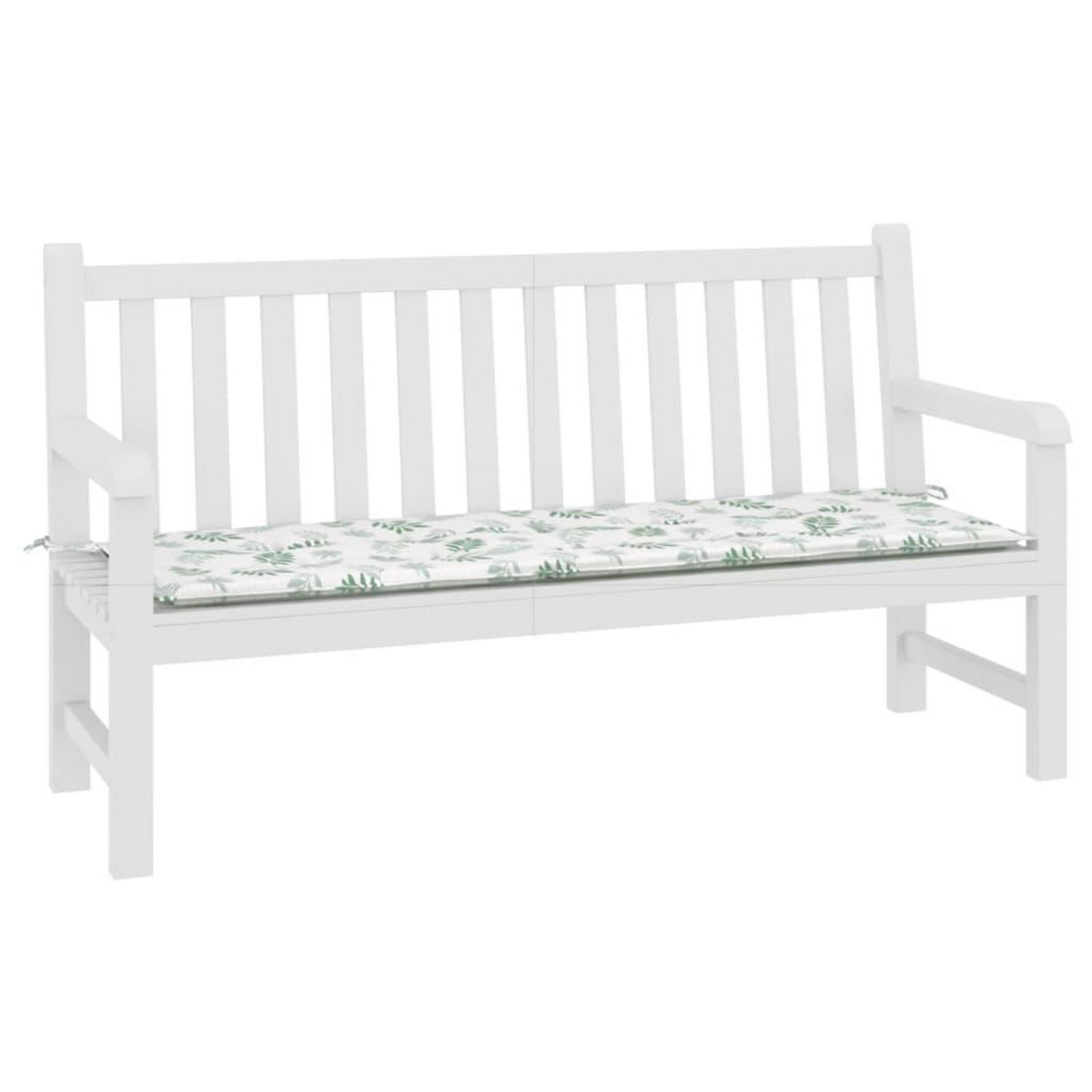 VIDAXL Coussin de banc de jardin motif de feuilles 150x50x3 cm