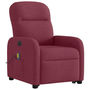Voir la diapositive 4 : VIDAXL Fauteuil inclinable de massage electrique Rouge bordeaux Tissu