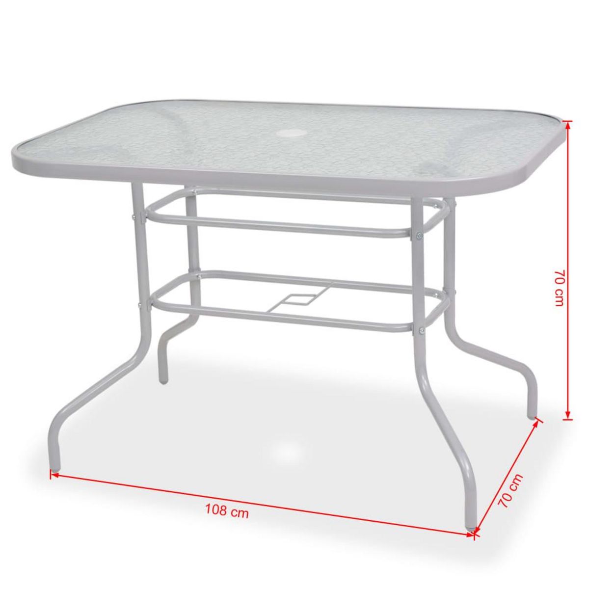 VIDAXL Ensemble a manger d'exterieur 8 pcs Acier et textilene Gris