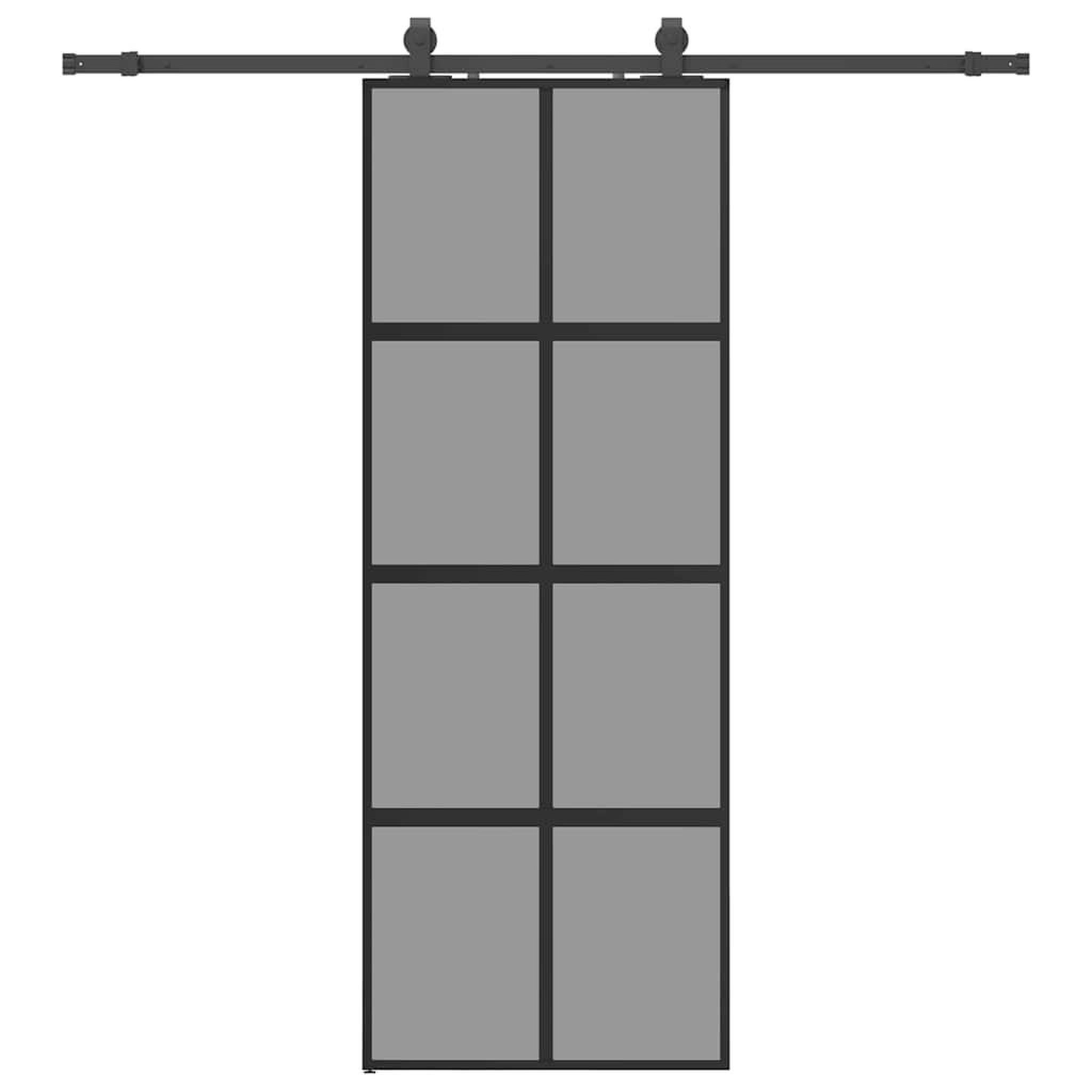 Voir la diapositive 2 : VIDAXL Porte coulissante kit quincaillerie noir 76x205 cm verre trempe