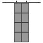 Voir la diapositive 2 : VIDAXL Porte coulissante kit quincaillerie noir 76x205 cm verre trempe