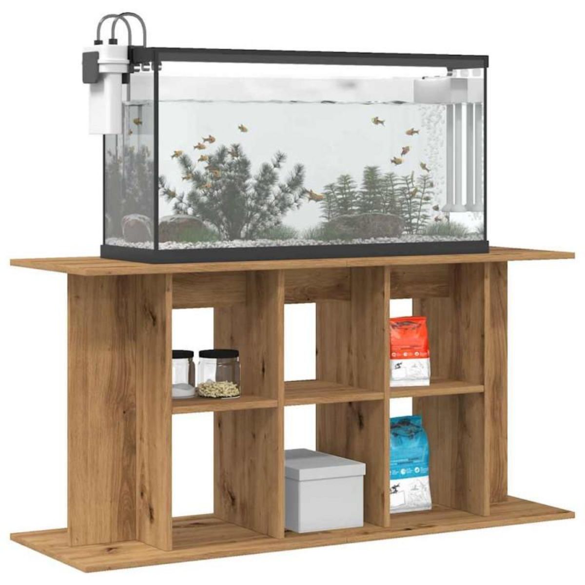 VIDAXL Support d aquarium chêne artisanal 120x40x60 cm bois ingénierie