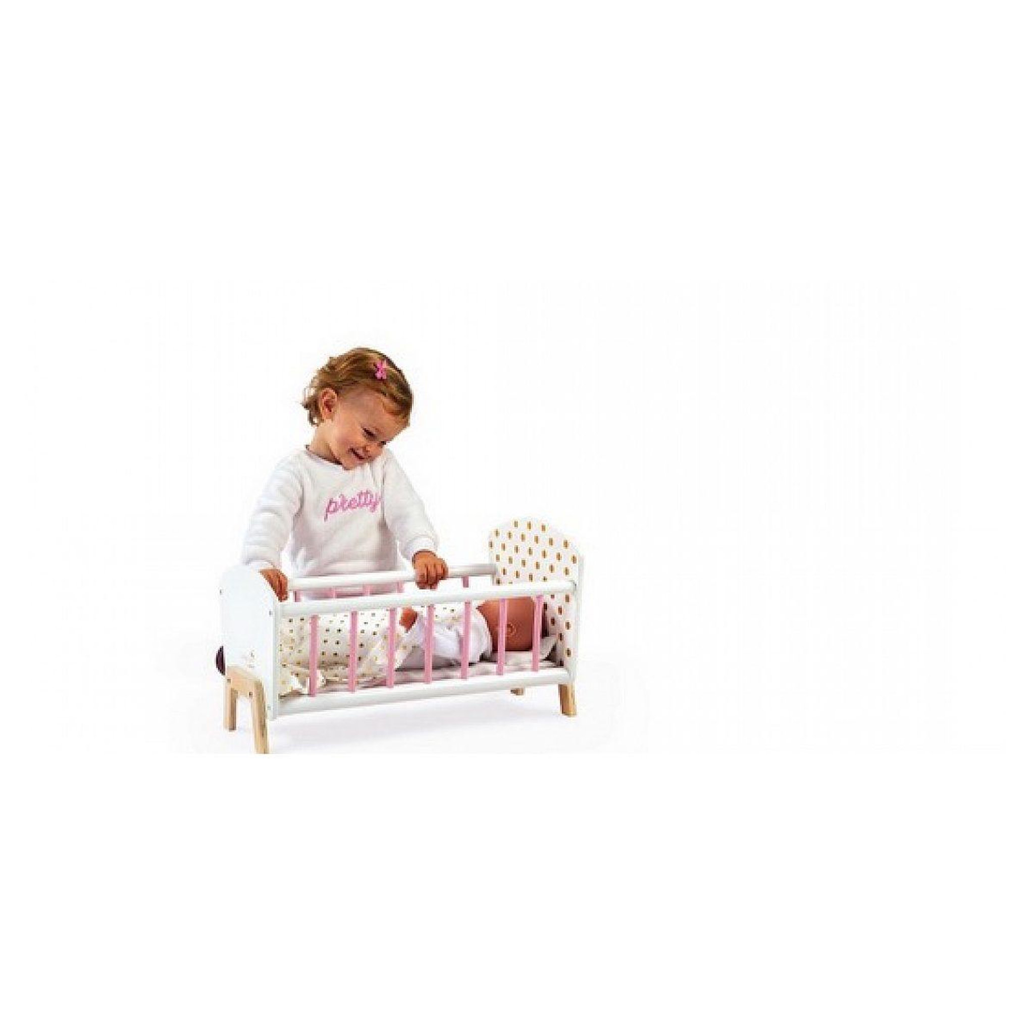 Voir la diapositive 3 : JANOD Lit de poupee candy chic en bois
