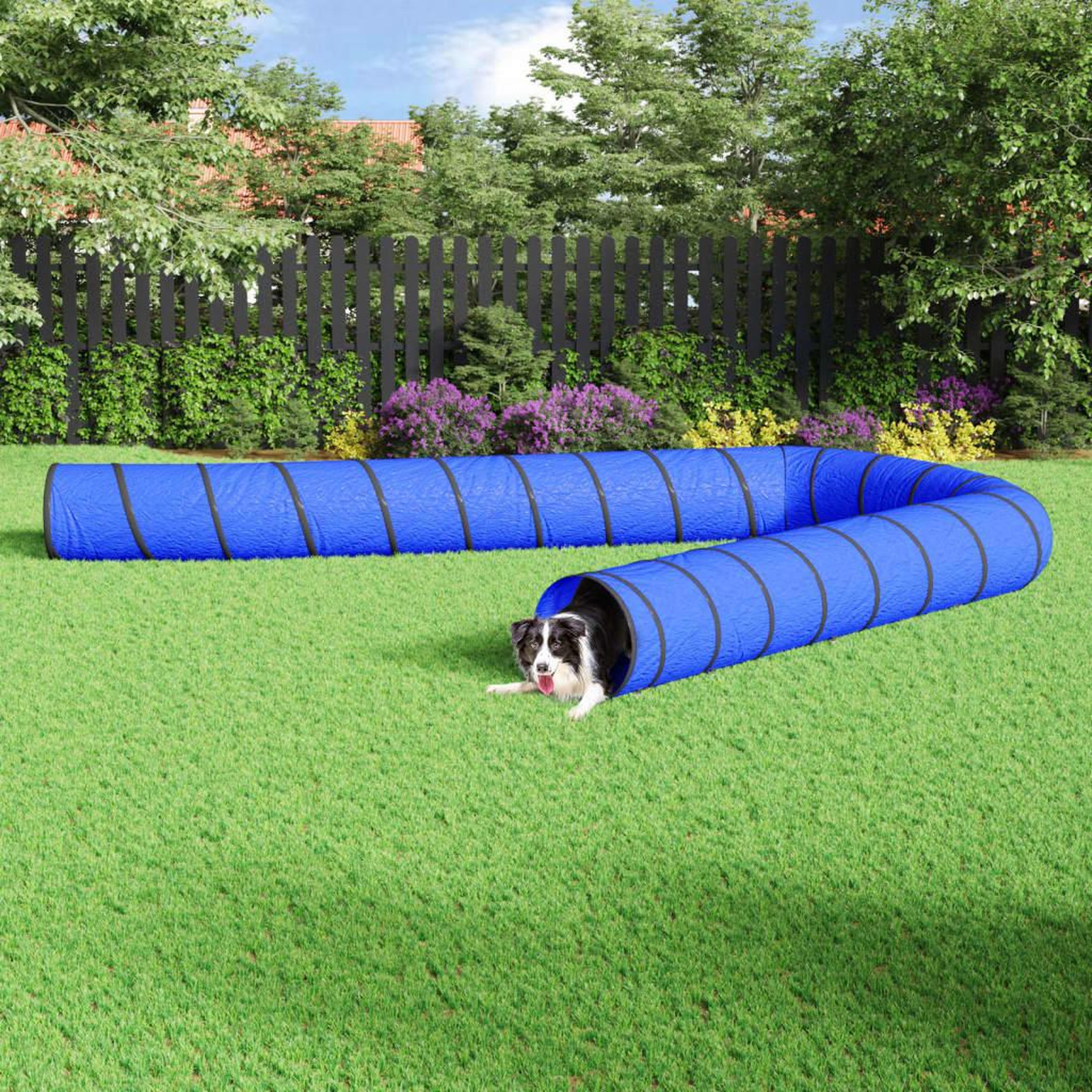 Voir la diapositive 1 : VIDAXL Tunnel pour chien bleu Ø 55x1000 cm polyester