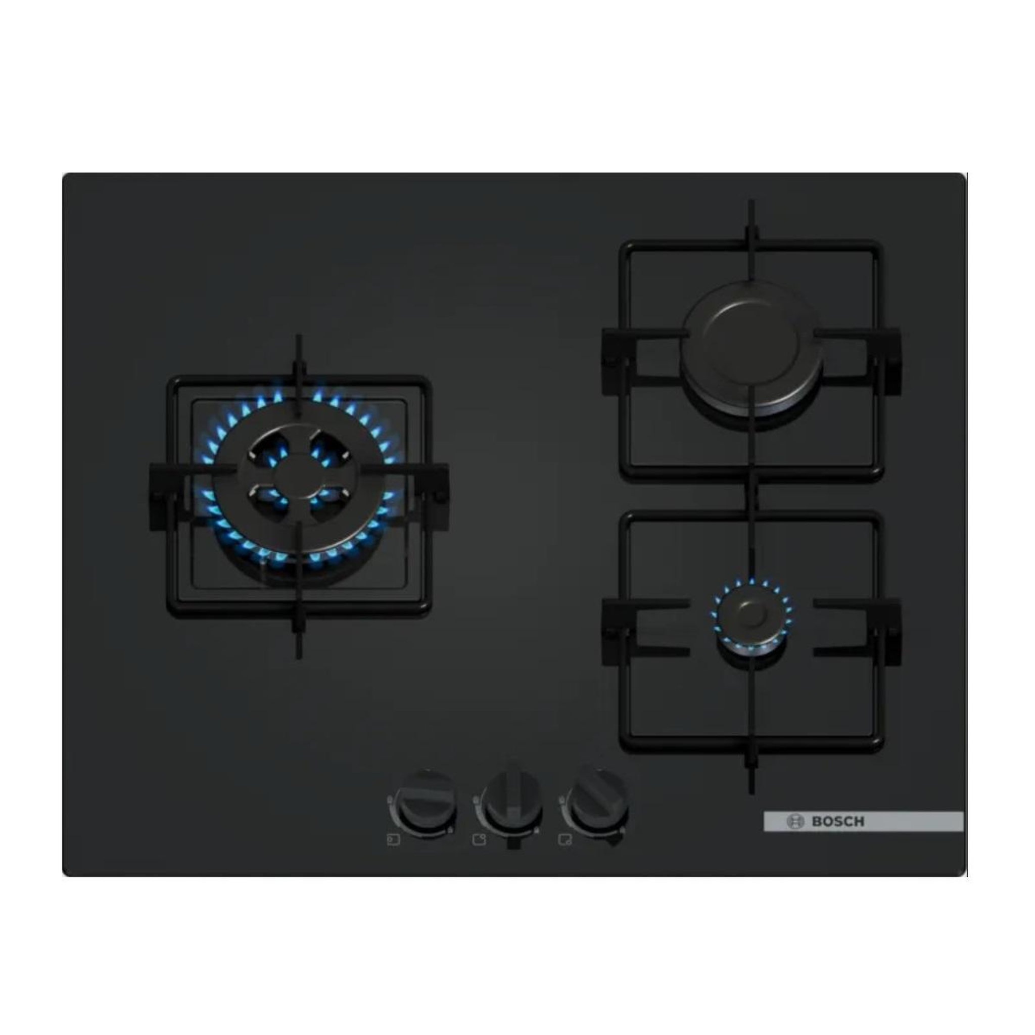 BOSCH Table de cuisson gaz 60cm 3 feux 7300w - PNC6B6K30