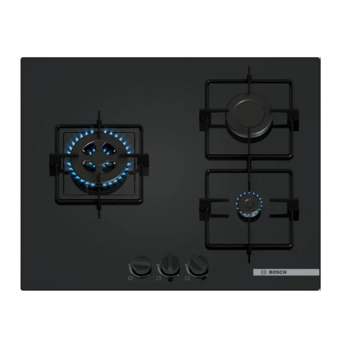 BOSCH Table de cuisson gaz 60cm 3 feux 7300w - PNC6B6K30