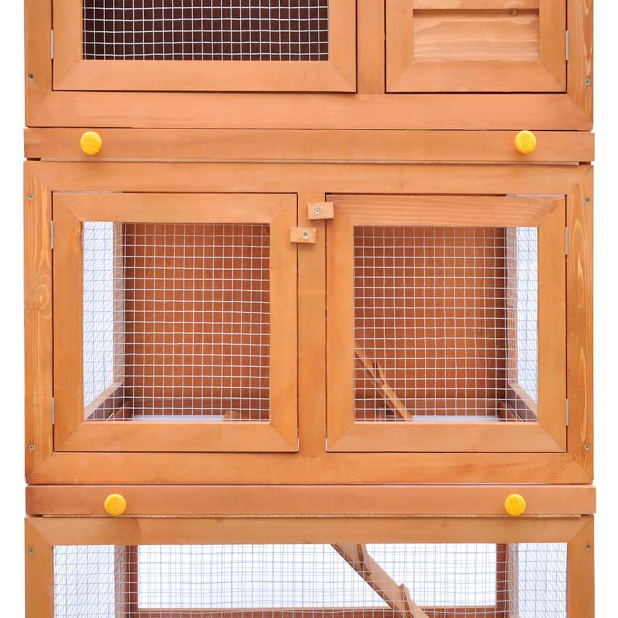 Voir la diapositive 5 : VIDAXL Clapier d'exterieur enclos pour petits animaux 3 niveaux bois