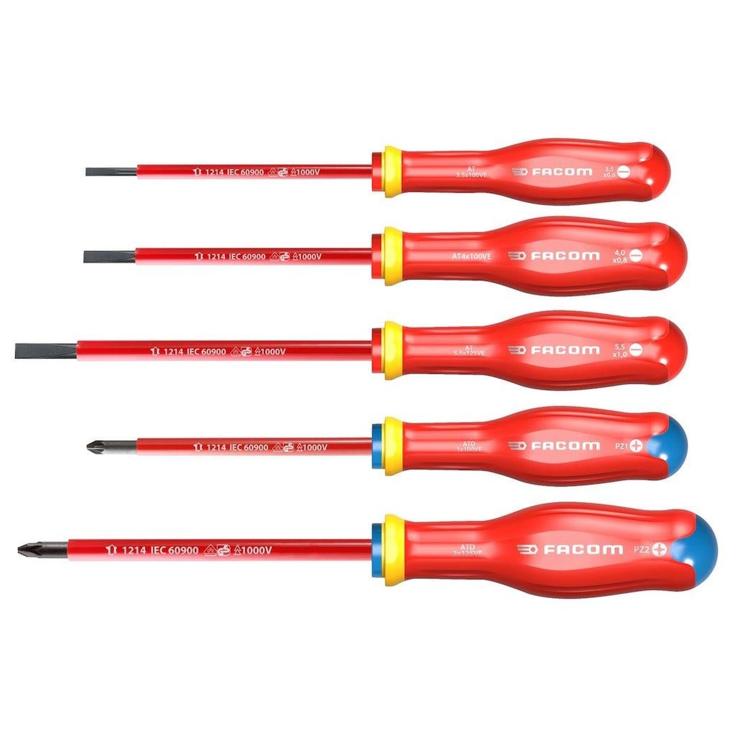 Facom Jeu de 5 tournevis Protwist isolés 1000 V - ATD.J5VE