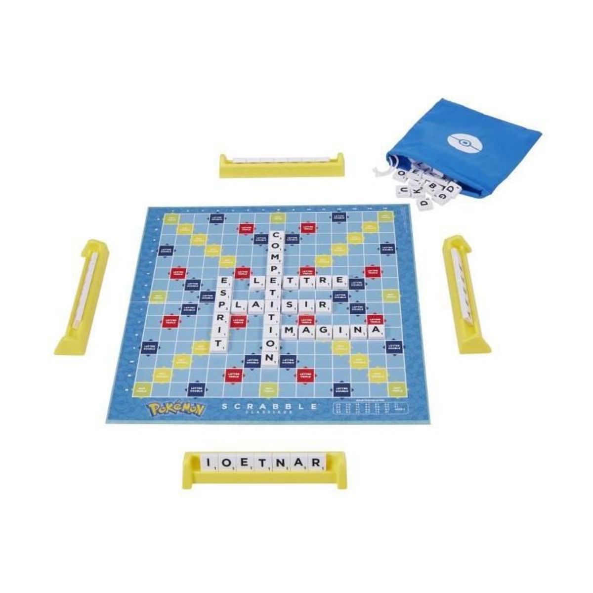 SCRABBLE Scrabble Pokémon-Jeu de société familial avec 2 modes de jeu HXT27