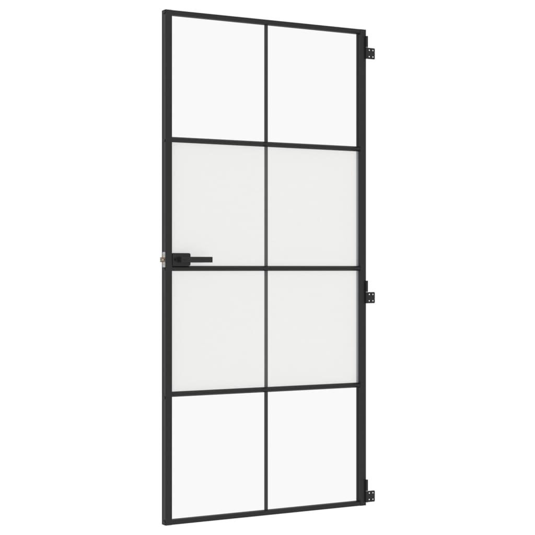 Voir la diapositive 2 : VIDAXL Porte interieure mince noir 93x201,5 cm verre trempe aluminium