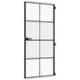 Voir la diapositive 2 : VIDAXL Porte interieure mince noir 93x201,5 cm verre trempe aluminium