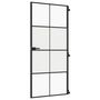 Voir la diapositive 2 : VIDAXL Porte interieure mince noir 93x201,5 cm verre trempe aluminium