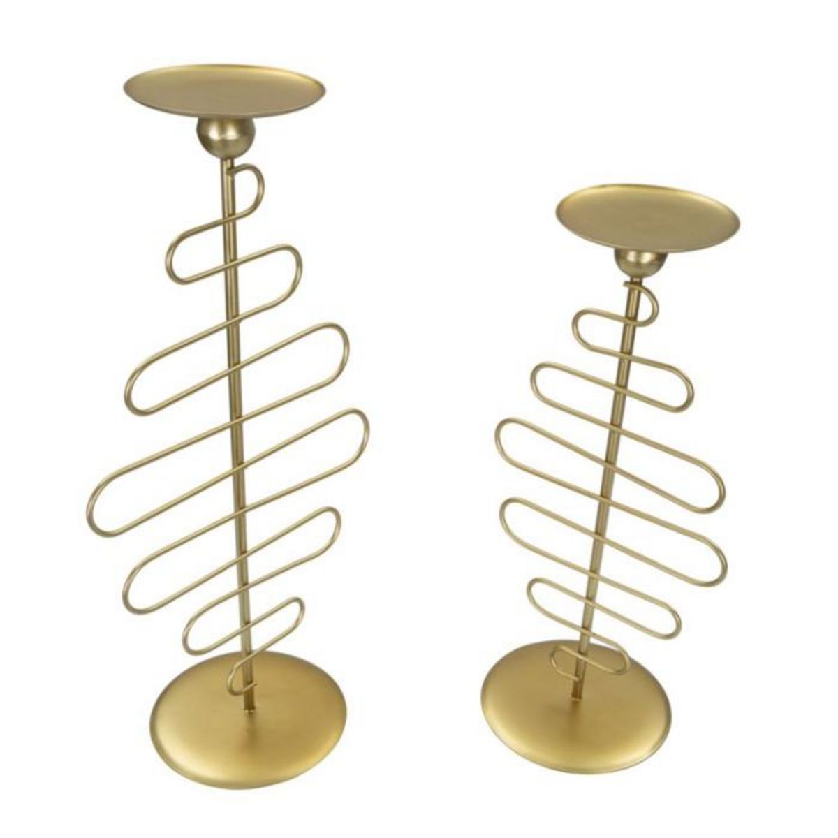 Paris Prix Lot de 2 Bougeoirs en Métal  Alid  51cm Or