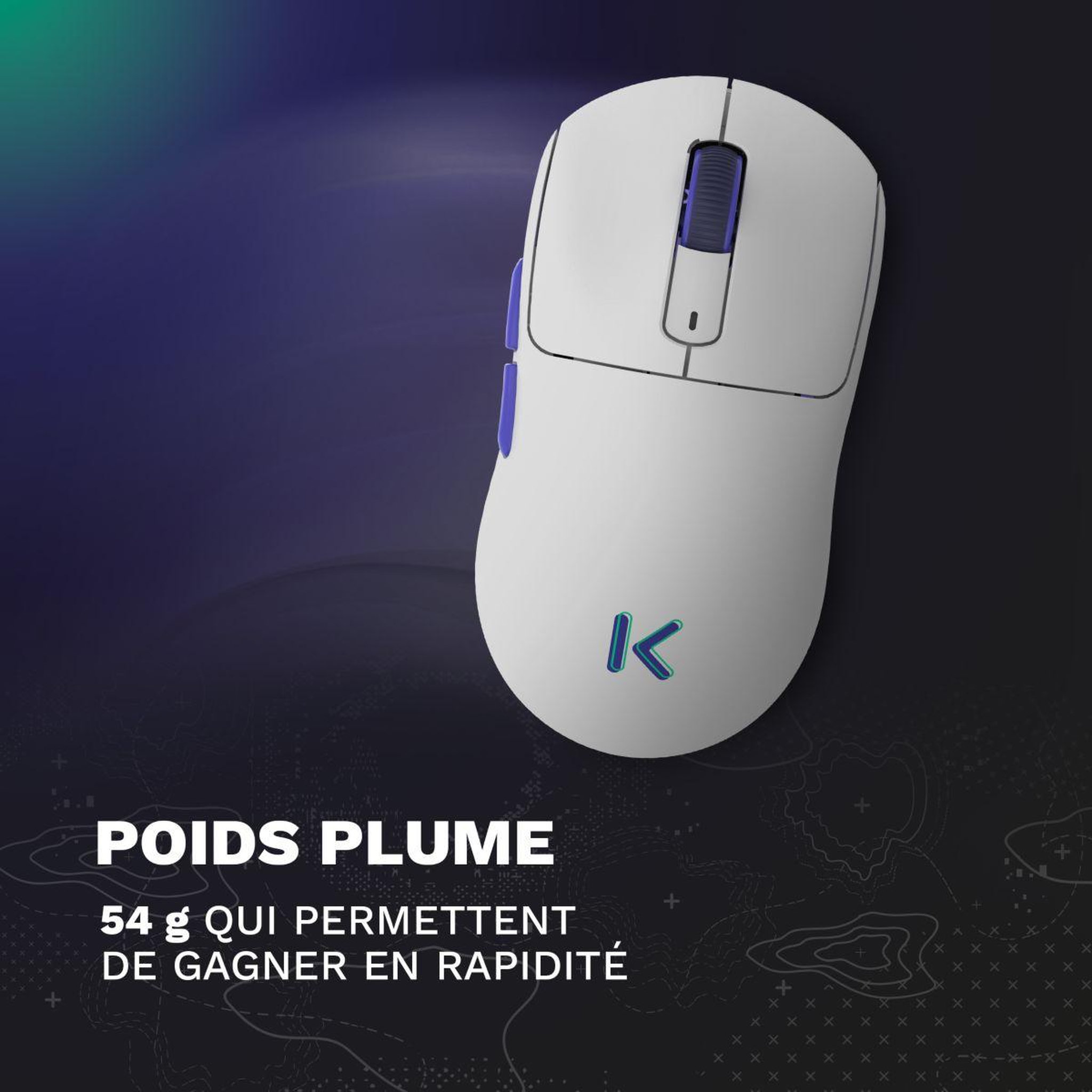 Voir la diapositive 5 : SKILLKORP Souris gamer sans fil m20 blanche ultimate 1k