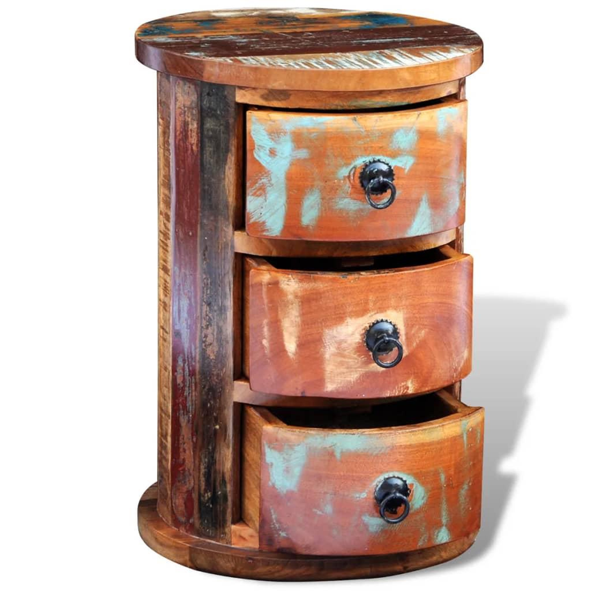 Voir la diapositive 4 : VIDAXL Armoire avec 3 tiroirs bois de recuperation massif