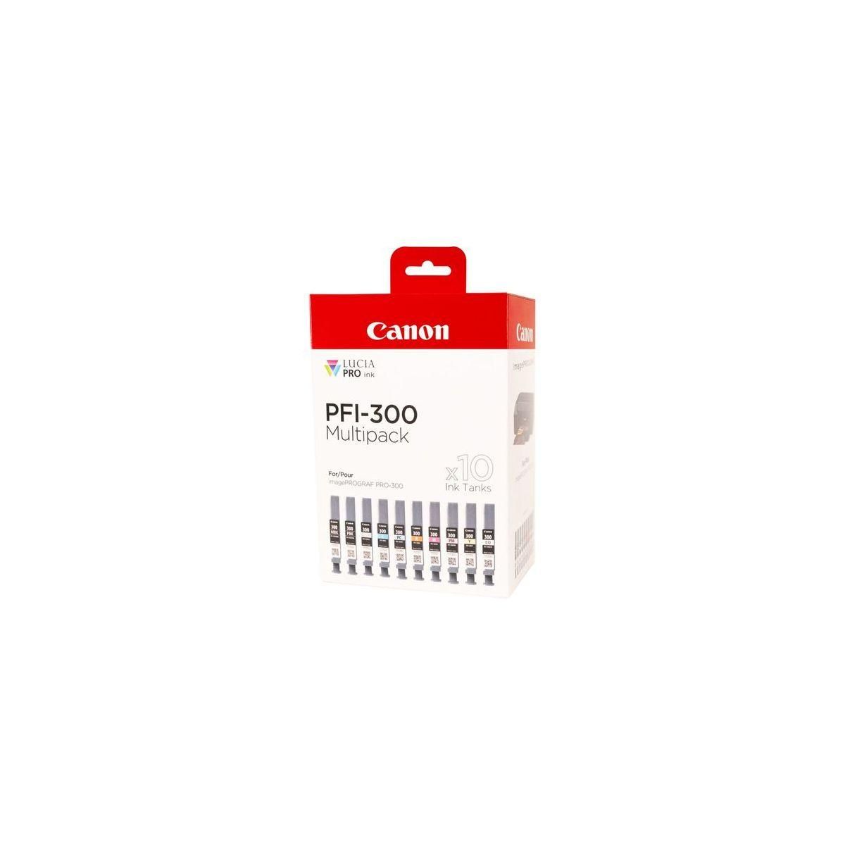Canon Cartouche d'encre Pack Multipack 10 Originales PRO-300 (Couleurs Photo) - 4102C001