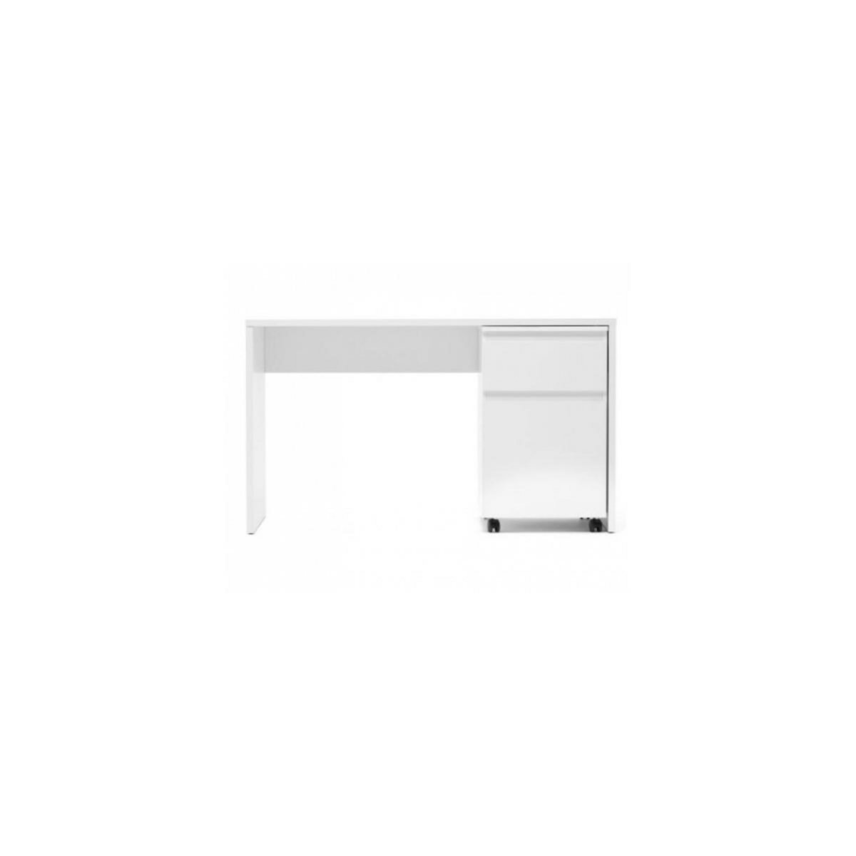 HomeStyle4U Bureau Moderne Blanc avec Conteneur Mobile Pratique