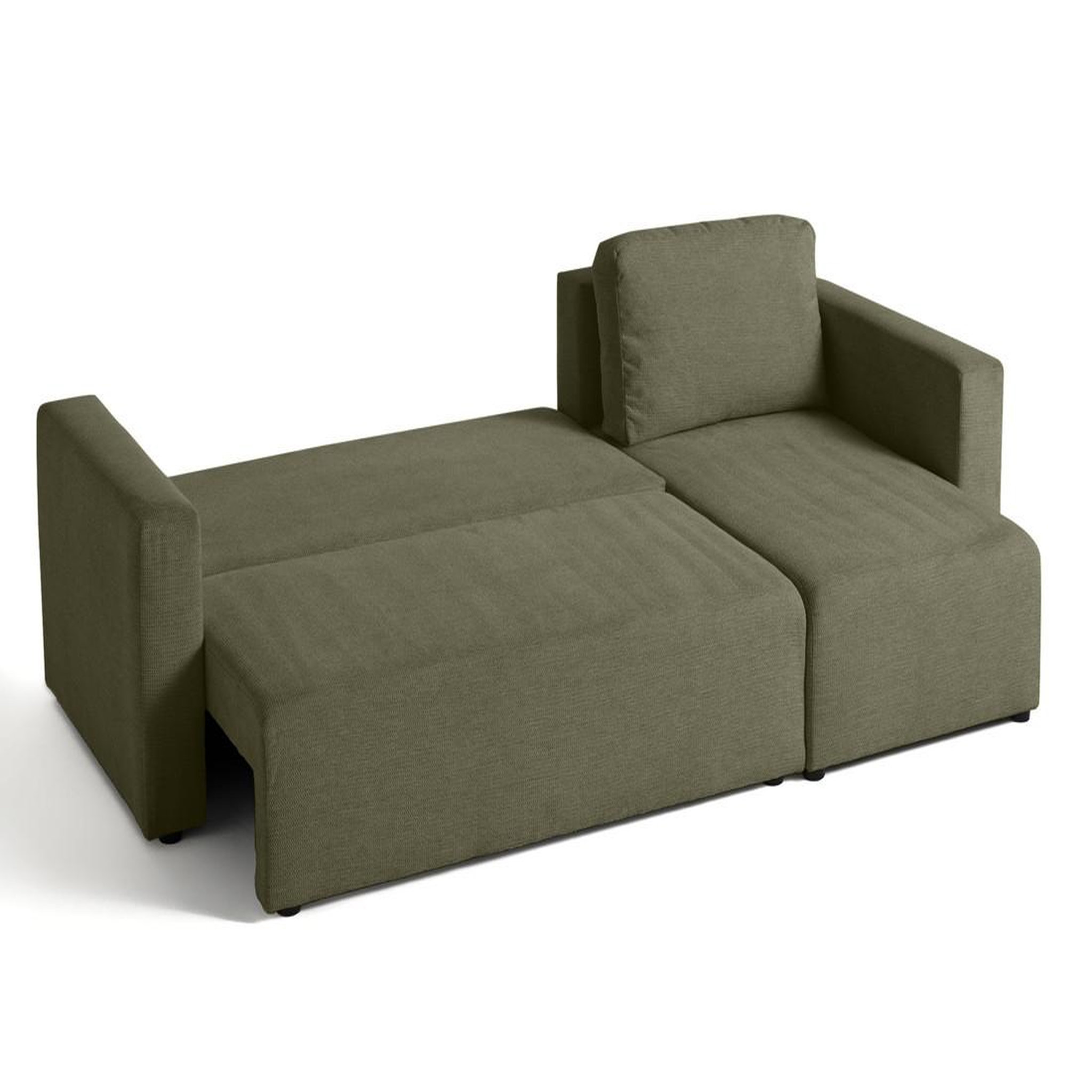 Voir la diapositive 4 : BEST MOBILIER Canopy - canapé d'angle réversible - 4 places - convertible avec coffre - en tissu texturé