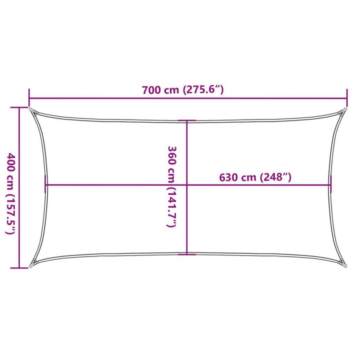 VIDAXL Voile d'ombrage 160 g/m^2 Creme 4x7 m PEHD