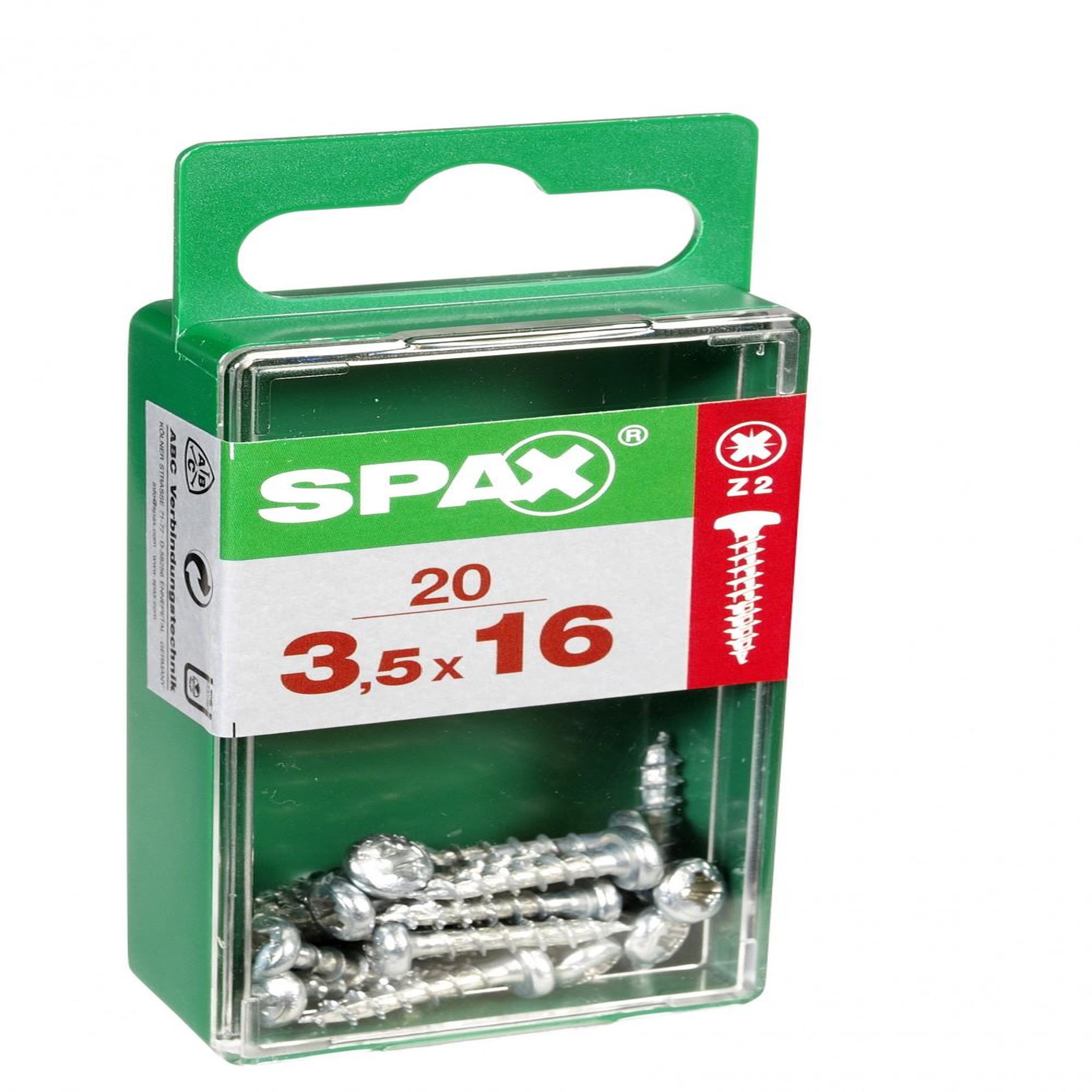 CENTRALE BRICO Lot de 20 vis acier tête ronde torx SPAX, Diam.3.5 mm x L.16 mm