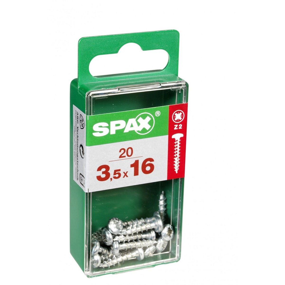 CENTRALE BRICO Lot de 20 vis acier tête ronde torx SPAX, Diam.3.5 mm x L.16 mm