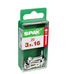 CENTRALE BRICO Lot de 20 vis acier tête ronde torx SPAX, Diam.3.5 mm x L.16 mm