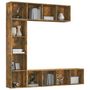 Voir la diapositive 3 : VIDAXL Ensemble bibliotheque/meuble TV 3 pcs Chene fume 180x30x180 cm