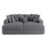 Voir la diapositive 1 : LISA DESIGN Collins - canapé droit 4 places avec double méridienne - assise profonde - velours côtelé grosses côtes