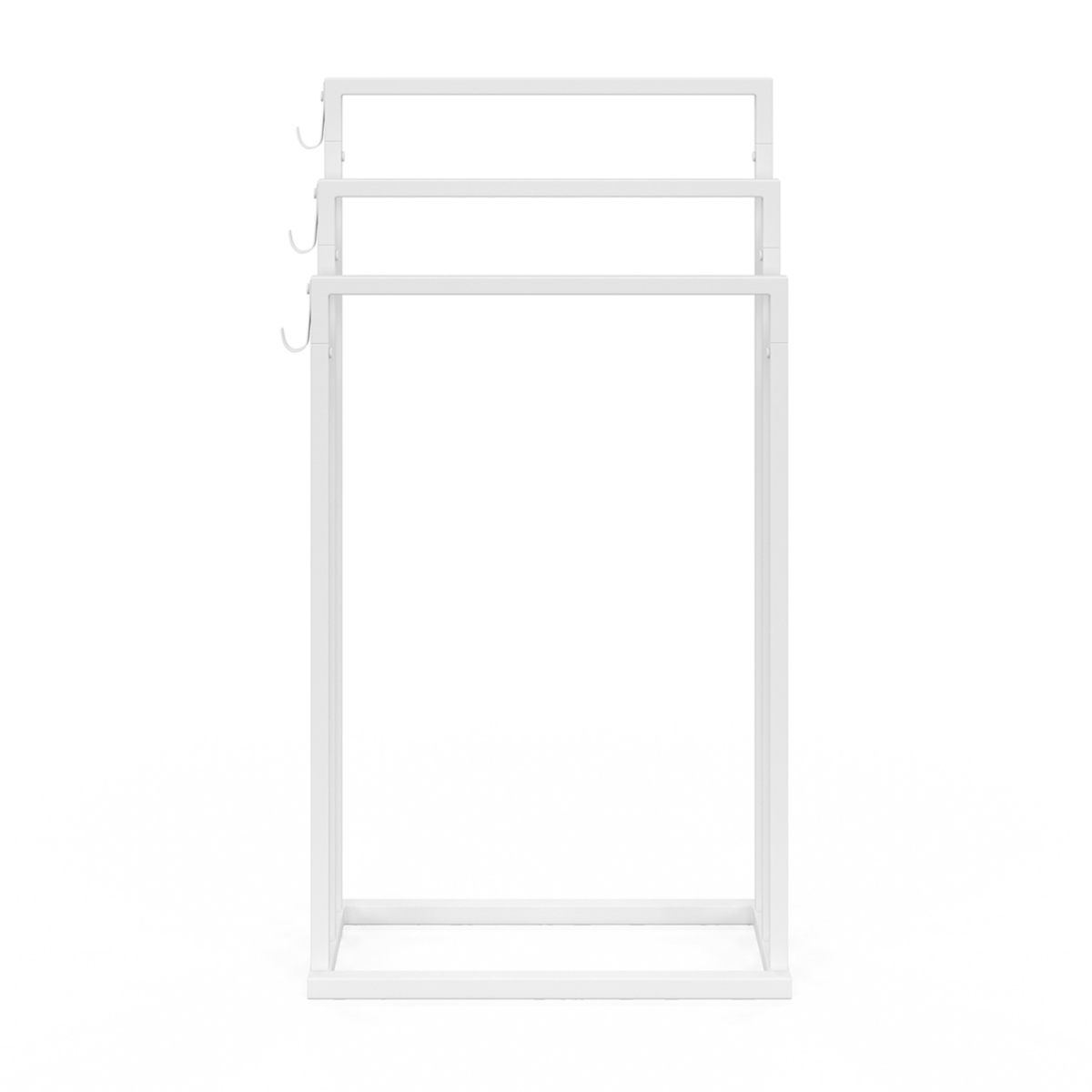 ID MARKET Porte-serviettes sur pied 3 niveaux DALLAS métal blanc design industriel