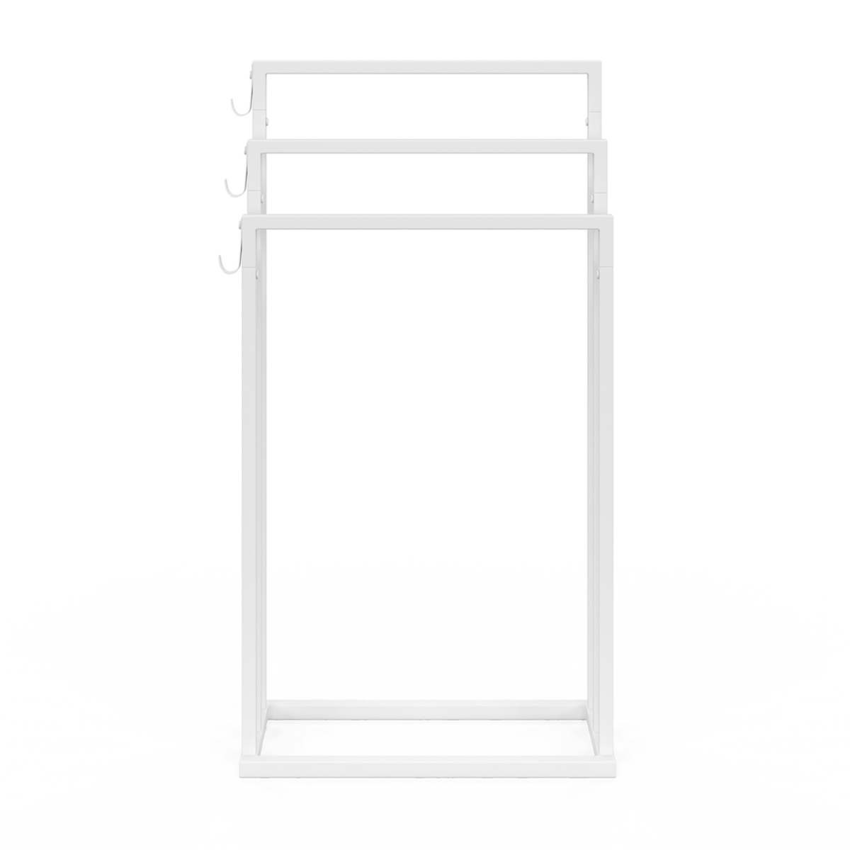 ID MARKET Porte-serviettes sur pied 3 niveaux DALLAS métal blanc design industriel