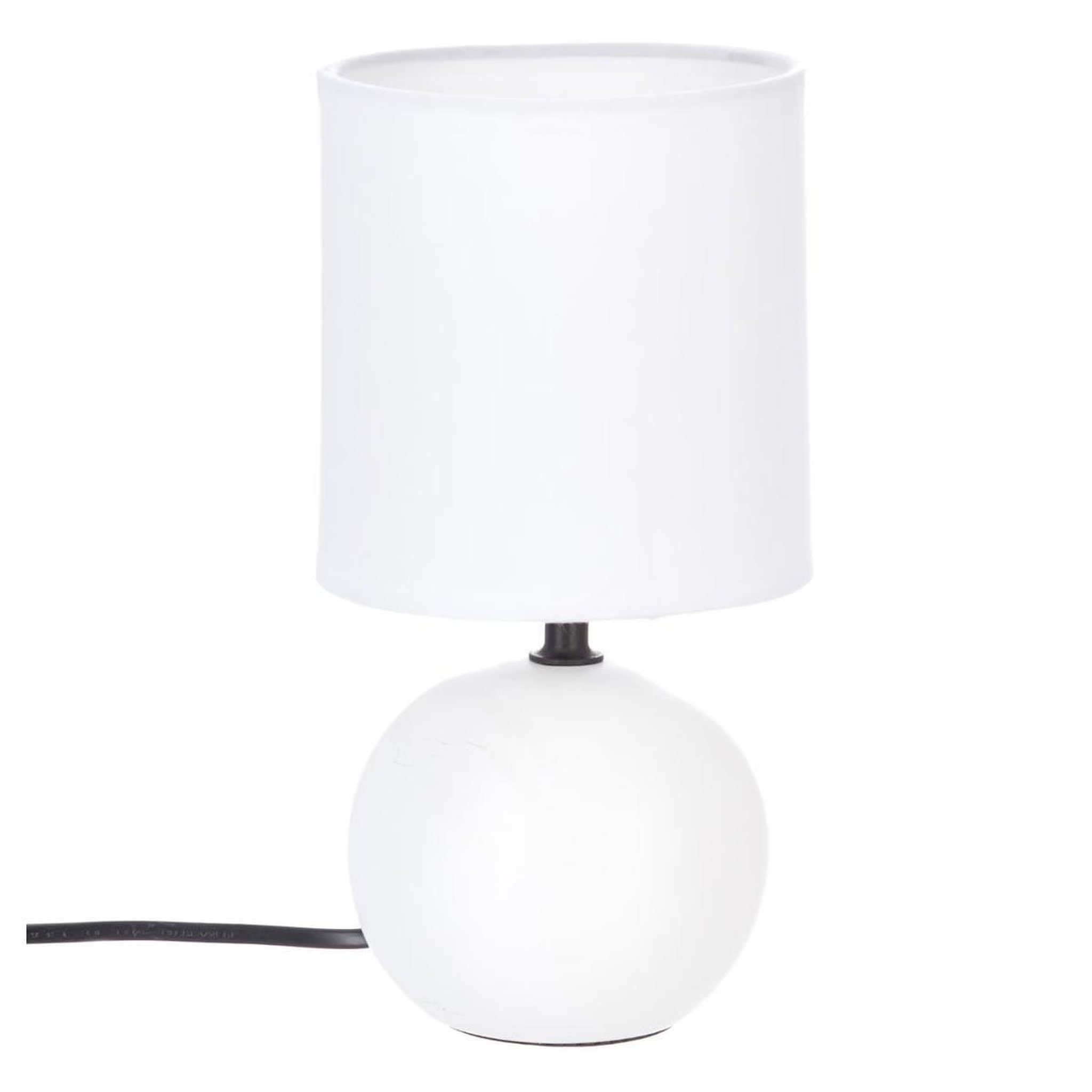 ATMOSPHERA Lampe à poser céramique  boule  25cm blanc mat