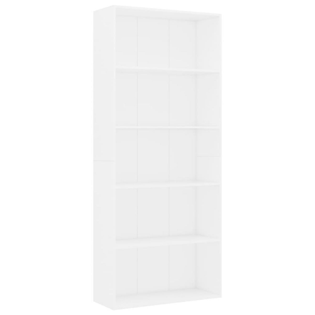 VIDAXL Bibliotheque a 5 niveaux Blanc 80x30x189 cm Bois d'ingenierie