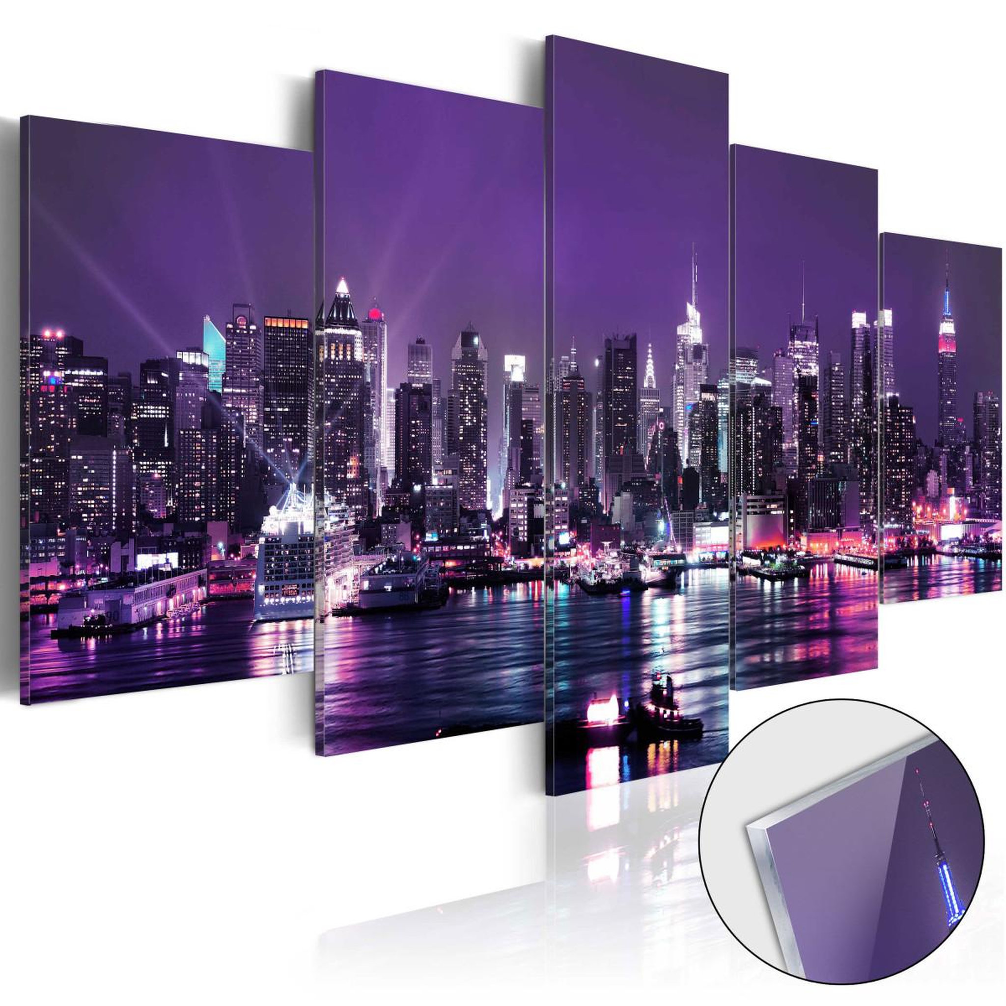 Voir la diapositive 1 : Paris Prix Tableau sur verre acrylique  purple sky