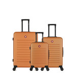 SWISS KOPPER Lot de 3  -  Valise grand format, valise weekend et valise cabine WIL. Coloris disponibles : Rouge, Beige, Rose, Gris