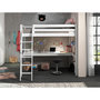 Voir la diapositive 3 : Paris Prix Lit Mezzanine Enfant & Plan de Travail  Pino  140x200cm Blanc