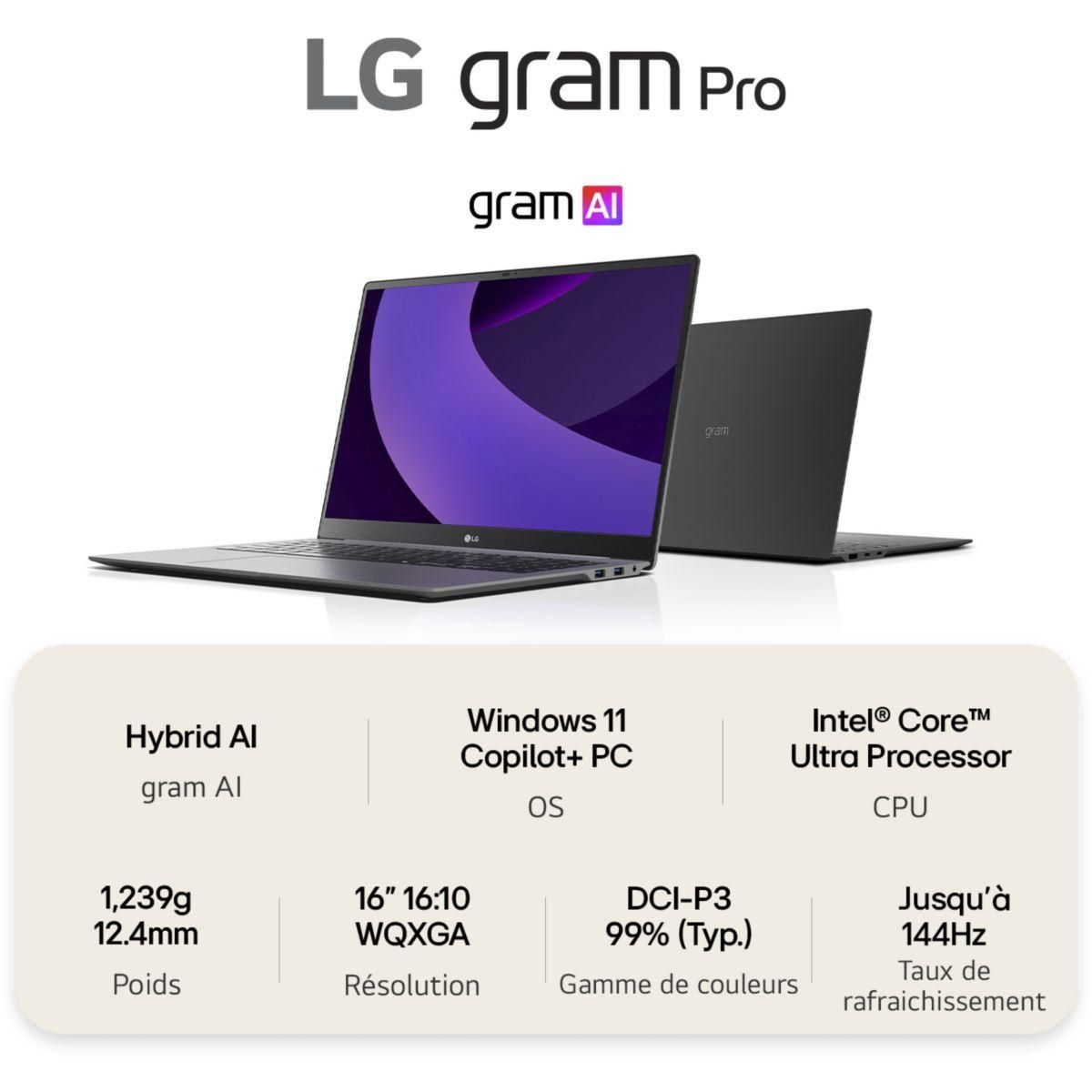 LG Ordinateur portable Gram Pro 16Z90TS-G.AU79F Copilot+