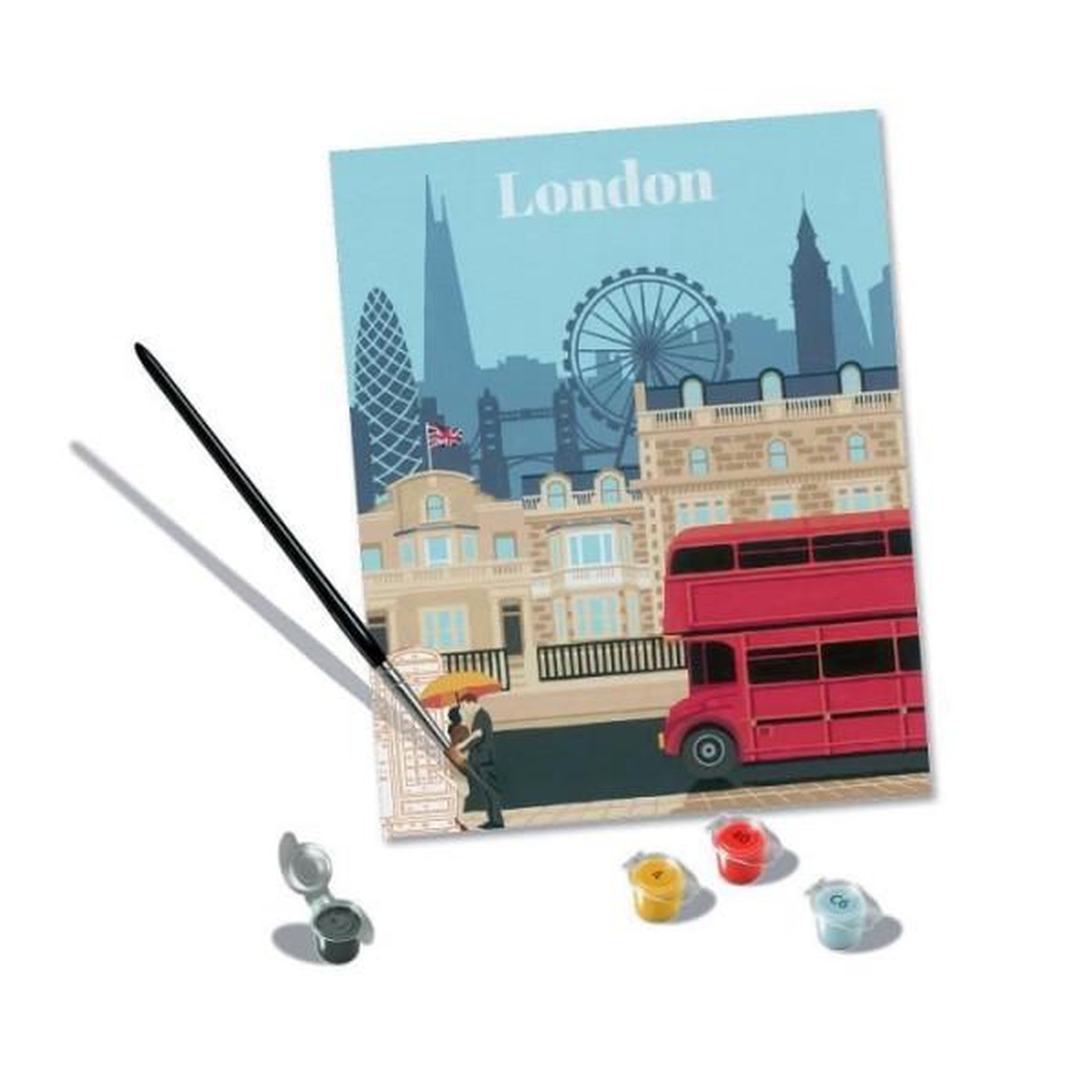 Voir la diapositive 2 : RAVENSBURGER Creaart london 24x30 cm - peinture au numéro adulte - des 12 ans
